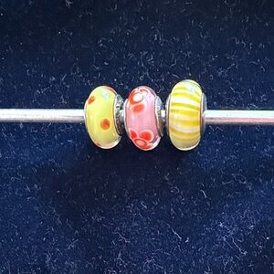 Colorful Pandora  Murano Glass Bead Charm Set